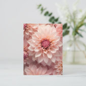 soft pastel colored dahlia flower  postkarte (Stehend Vorderseite)