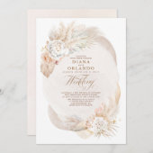 Soft Pastel Cream and Ivory Floral Boho Wedding Einladung (Vorne/Hinten)