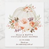 Soft Pastel Fall Pumpkin Paare Babydusche Gefallen Weinetikett (Einzelnes Label)