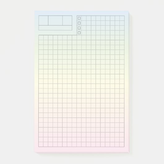 Soft Pastel Fauxbonichi Daily Planner GRID Post-it Klebezettel (Vorderseite)