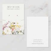 Soft Pastel Flora Necklace Earring Jewelry Display Visitenkarte (Vorne/Hinten)