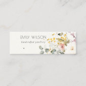 Soft Pastel Floral Earring Hoop Loop Stud Display Mini Visitenkarte (Vorderseite)