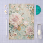Soft Pastel Floral Pattern with Peonies Seidenpapier (Handwerk)