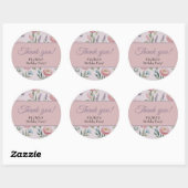 Soft Pastel Floral Personalized Birthday Thank You Runder Aufkleber (Blatt)