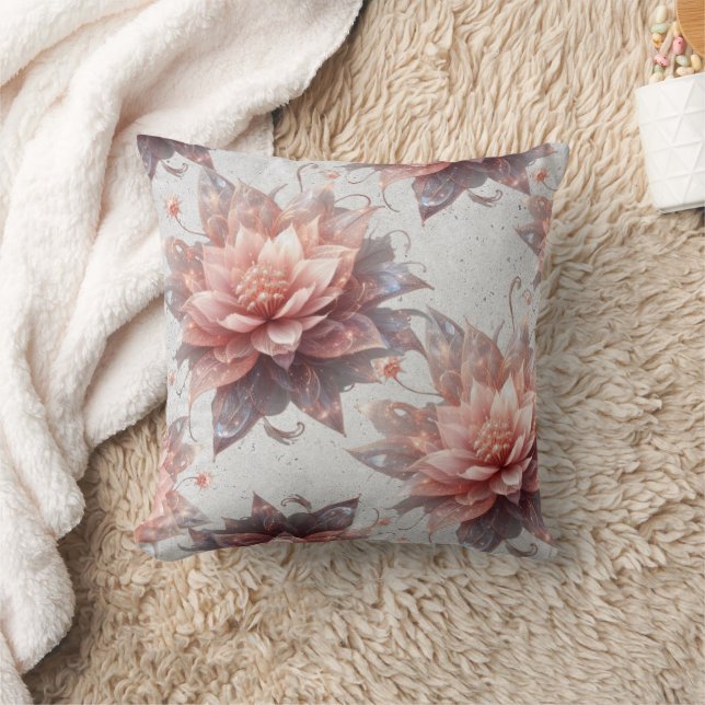 Soft Pastel Floral Pillow – Elegant Botanical Home Kissen (Decke)