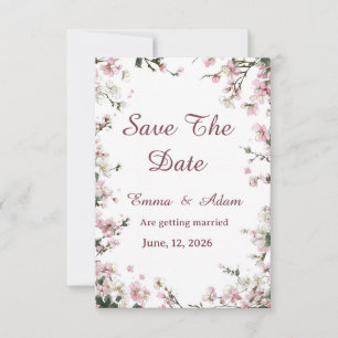 Soft Pastel Floral Save The Date Hochzeitskarte