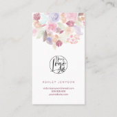 Soft pastel floral Skript-Logo-Bestellung Vielen D Visitenkarte (Rückseite)
