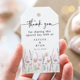 Soft Pastel Floral Wildflower Wedding Geschenkanhänger