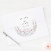 Soft Pastel Floral Wildflower Wedding Runder Aufkleber (Umschlag)