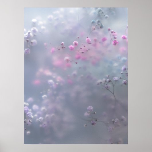 Soft pastel flowers in dreamy blur poster (Vorne)