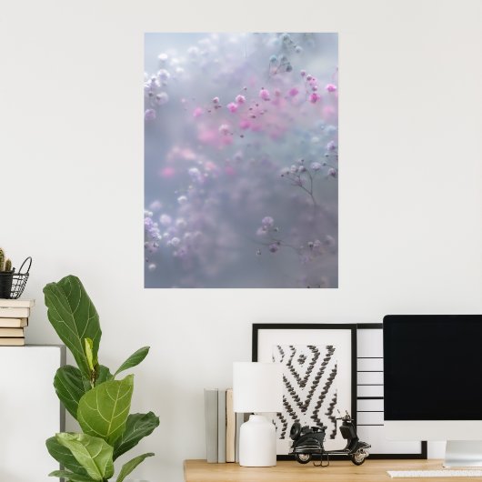 Soft pastel flowers in dreamy blur  poster (Heimbüro)