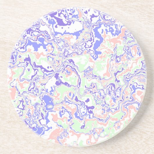 Soft Pastel Funky Boho Retro Abstrakter Marmor Getränkeuntersetzer (Vorne)
