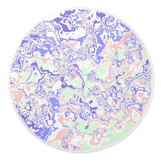 Soft Pastel Funky Boho Retro Abstrakter Marmor Keramikknauf (Vorderseite)