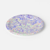 Soft Pastel Funky Boho Retro Abstrakter Marmor Pappteller (Schrägansicht)