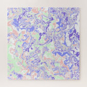 Soft Pastel Funky Boho Retro Abstrakter Marmor Puzzle (Horizontal)