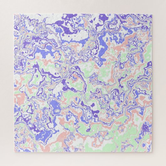 Soft Pastel Funky Boho Retro Abstrakter Marmor Puzzle (Vertikal)