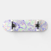 Soft Pastel Funky Boho Retro Abstrakter Marmor Skateboard (Horizontal)