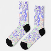 Soft Pastel Funky Boho Retro Abstrakter Marmor Socken (Linkes Detail)