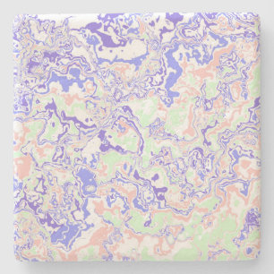 Soft Pastel Funky Boho Retro Abstrakter Marmor Steinuntersetzer