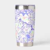 Soft Pastel Funky Boho Retro Abstrakter Marmor Thermobecher (Vorderseite)