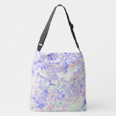 Soft Pastel Funky Boho Retro Abstrakter Marmor Tragetaschen Mit Langen Trägern (Rückseite)