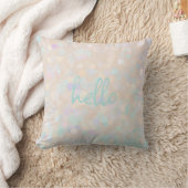 Soft Pastel Glitzer "hello" Personalisiert Kissen (Decke)
