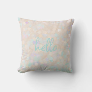 Soft Pastel Glitzer "hello" Personalisiert Kissen