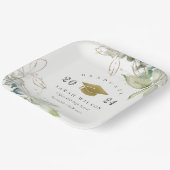 Soft Pastel Gold Green Foliage Graduation Cap Pappteller (Gewinkelt)