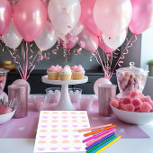 Soft Pastel Gradient Gingham Birthday Nametag Runder Aufkleber