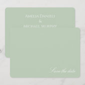 Soft Pastel Green Modern Save the date (Vorne/Hinten)