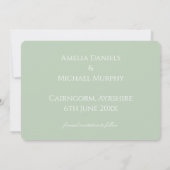 Soft Pastel Green Modern Save the date (Rückseite)