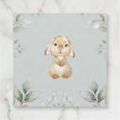 Soft Pastel Greenery Bunny Rabbit Babydusche Geschenkanhänger (Rückseite)