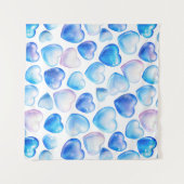 "Soft Pastel Heart Square Tapestry" Wandteppich (Vorderseite (Horizontal))