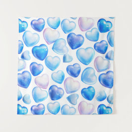 "Soft Pastel Heart Square Tapestry" Wandteppich