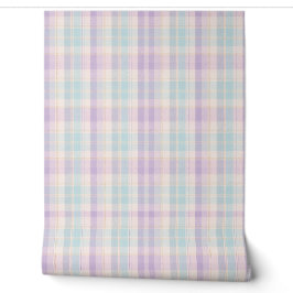 Soft Pastel Lavender Blue Plaid Wallpaper Tapete