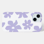 'Soft Pastel Lila Blumen' iPhone 15 Hülle (Rückseite (Horizontal))