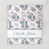 Soft Pastel Mermaid Kitten Girl Geburtstag Platzkarte (Außenseite Aufgefaltet)