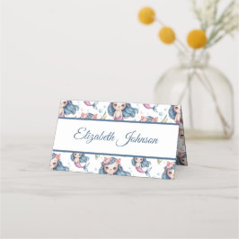 Soft Pastel Mermaid Kitten Girl Geburtstag Platzkarte