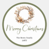 Soft Pastel Neutral Christmas Name Stickers (Vorderseite)