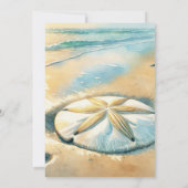 Soft Pastel Ocean Coastal Sand Dollar Hochzeit Einladung (Rückseite)