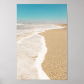 Soft Pastel Ocean Sandy Beach Sky Waves Foam Poster (Vorne)