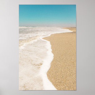 Soft Pastel Ocean Sandy Beach Sky Waves Foam Poster
