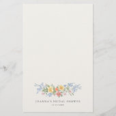 Soft Pastel Ornate Spring chic Bridal Shower Game (Rückseite)