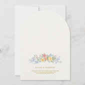 Soft Pastel Ornate Spring Floral Arch Gold Wedding Einladung (Rückseite)