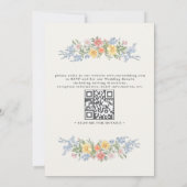 Soft Pastel Ornate Spring Floral QR Code Wedding Einladung (Rückseite)