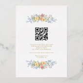 Soft Pastel Ornate Spring Floral QR Code Wedding Folieneinladung (Rückseite)