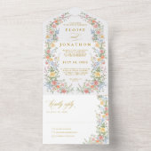 Soft Pastel Ornate Spring Garden Floral Wedding All In One Einladung (Innen Boden)