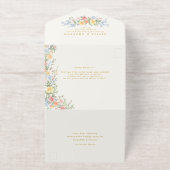 Soft Pastel Ornate Spring Garden Floral Wedding All-in-One-Einladung (Außenseite)