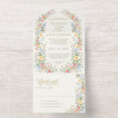Soft Pastel Ornate Spring Garden Floral Wedding All-in-One-Einladung (Innenseite)