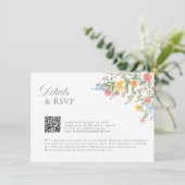 Soft Pastel Ornate Spring Garden Floral Wedding En Begleitkarte (Stehend Vorderseite)